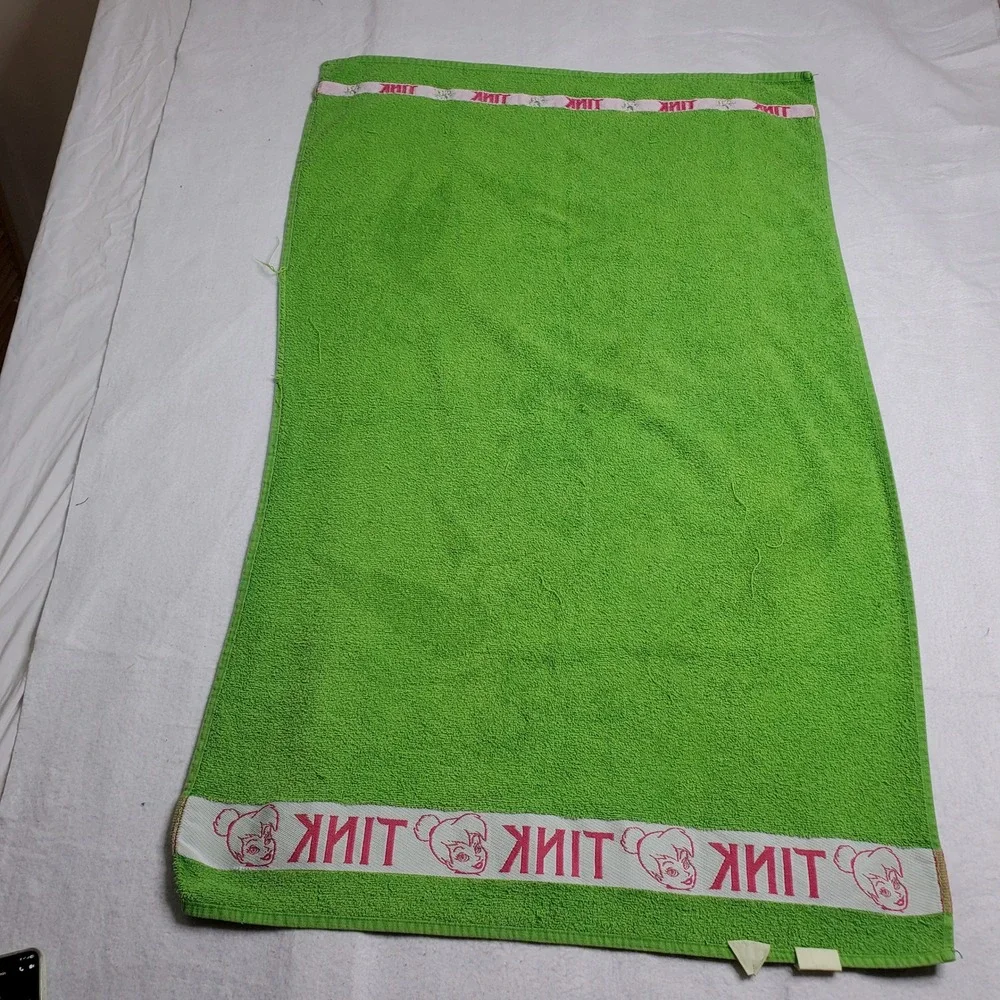Disney Kids Beach Towel Green Tinker Bell Fairy TINK 44 x 27